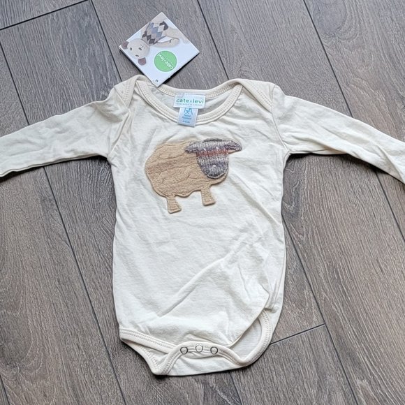 CATE & LEVI Organic Onesie - Baby - Made in Canada NEW NWT 3-6 mo Sheep - Picture 2 of 5